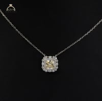 عقد راقي حجر اصفر فانسي برنسس كت | فضة عيار 925