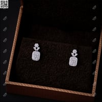 حلق ناعم تصميم الماس حجم صغير ER-001 | فضة عيار 92...