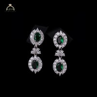 حلق راقي احجار ملونة | فضة عيار 925