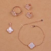 طقم وردة صدفي 4 قطع | فضة عيار 925