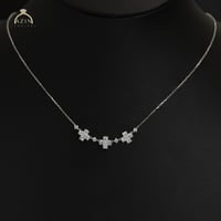 عقد وردة من احجار الباجيت | فضة عيار 925