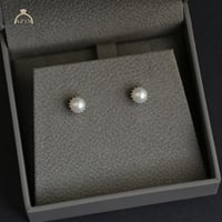 حلق لؤلؤ حجم صغير | فضة عيار 925