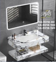 مغاسل رخام قص ليزر حوض واحد سماس مع مراية ليد بخاص...