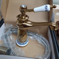 خلاط مغسلة ذهبي ديكور قصيرمع كامل الملحقات ضمان 24...