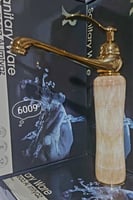 خلاط مغسلة ديكور طويل لون ذهبي/رخامي قلب نحاس ضمان...