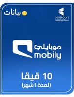 بطاقة موبايلي ﻹعادة شحن الانترنت 10 جيجا لمدة شهر