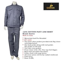 زي رسمي | قميص وبنطال قطن ١٠٠٪ ماركة GARIOX - رماد...
