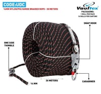 حبل إنقاذ وسلامة مجدول / نايلون بقطر 14 مم وطول 30...