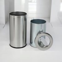 سلة مهملات خارجية دائري اسطواني فتحه مروحة ستيل فض...