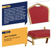 كرسي حفلات ومناسبات حديد مع مقعد وظهر قماش احمر GW...