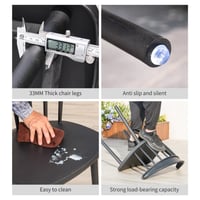 كرسي طعام فايبر اسود PC-0608