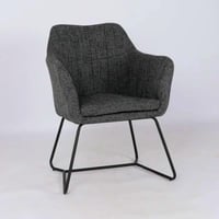 كرسي طعام وكافية قماش رمادي غامق بقاعدة حديد ZH-90...