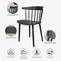 كرسي طعام فايبر اسود PC-0608