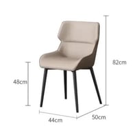 كرسي طعام جلد لونين رصاصي للمقعد والظهر والخلفيه ر...