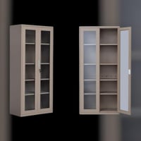 دولاب ملفات مكتبي حديد 2 ابواب قزاز عادي 5ارفف مقا...