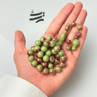 سبحة فاتوران الماني اخضر معرق - خراطة فاخرة