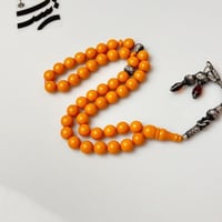 سبحة فاتوران اصفر منقاوي - طربزون مع فواصل فضة عيا...