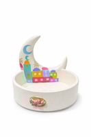 صحن تقديم بتصميم هلال وزخارف تراثية ملونة