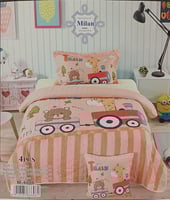 طقم سرير أطفال 4 قطع بتصميم قطار حيوانات مرحة – من...