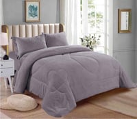 طقم مفارش سرير رمادي أنيق - 6 قطع