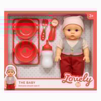 دمية Lovely مع أدوات الطعام – لعبة تفاعلية للبنات