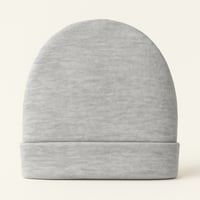 قبعة مواليد قطنية بلون رمادي سادة