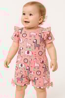 طقم مواليد أنيق بطبعات حيوانات وظلال زاهية