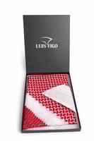 شماغ أحمر كلاسيكي فاخر من LUIS FIGO بعلبة أنيقة