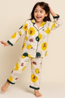 بيجامة أطفال قطنية بطبعات دبدوب مميزة