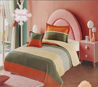 طقم سرير أطفال بتصميم هندسي عصري وألوان دافئة من م...