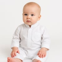 طقم أطفال عربي أنيق باللون الأبيض والأسود