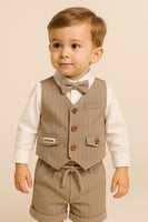 طقم مواليد رسمي بلمسة فخامة وأناقة كلاسيكية