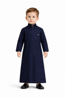 ثوب أطفال كحلي ملكي بتصميم أنيق