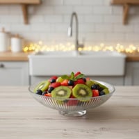 صحن تقديم زجاجي بنقوش شعاعية أنيقة