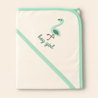 كوفلة مواليد بناتي مطرزة بعبارة “hey girl” وتصميم...