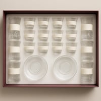 طقم أكواب شاي وفناجيل زجاج فاخر – 36 قطعة مع صحون...