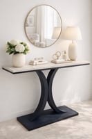 طاولة كونسول عصرية بقاعدة معدنية مزدوجة بتصميم أني...