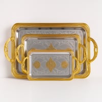 طقم صواني تقديم فاخرة – 3 حبات