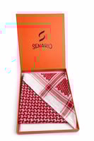 شماغ سناريو SENARIO كلاسيك أحمر فاخر مع علبة أنيقة