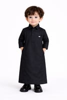 ثوب أطفال أسود كلاسيكي أناقة صغار بلمسة فاخرة
