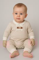 سالوبيت مواليد مخطط بياقة أنيقة وأزرار خشبية