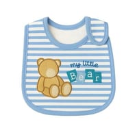 مريلة مواليد بخطوط زرقاء وتطريز دب “My Little Bear...