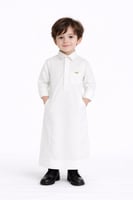 ثوب أطفال أبيض كلاسيكي أناقة صافية للصغار