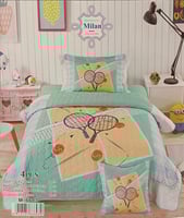 طقم سرير أطفال بطابع رياضة التنس من ميلان – 4 قطع