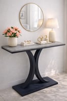 طاولة كونسول عصرية بقاعدة معدنية مزدوجة بتصميم أني...