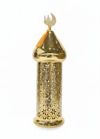 فانوس معدني ذهبي فاخر بطابع رمضاني