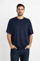 تيشيرت رجالي سادة بقصة عصرية مريحة