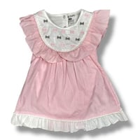 فستان أطفال ناعم بتطريز الفراشات وكشكش أنيق