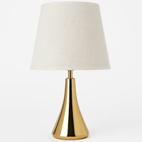 مصباح طاولة فاخر بقاعدة ذهبية مصقولة وناقصة، مع ظل...