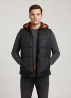 سترة رجالية مبطنة بدون أكمام (فيست شتوي) بتصميم عم...